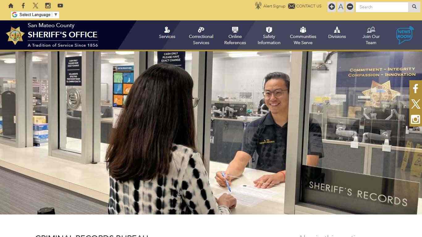 Criminal Records Bureau | San Mateo County Sheriff's Office